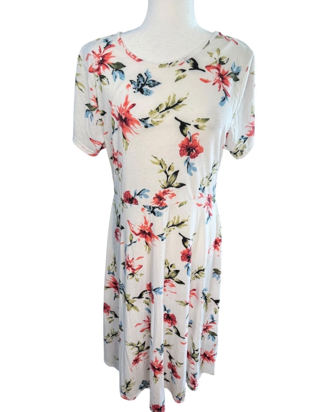 Urban Coco White Floral Midi Dress Size XL